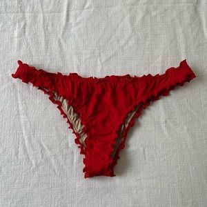 Shade & Shore Red Ruched Bikini Bottoms